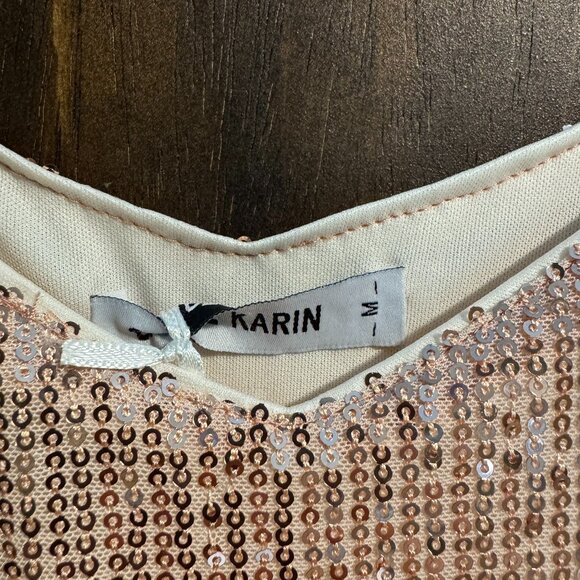 Light Pink Sequined Slip Dress (M) - Picture 5 of 7